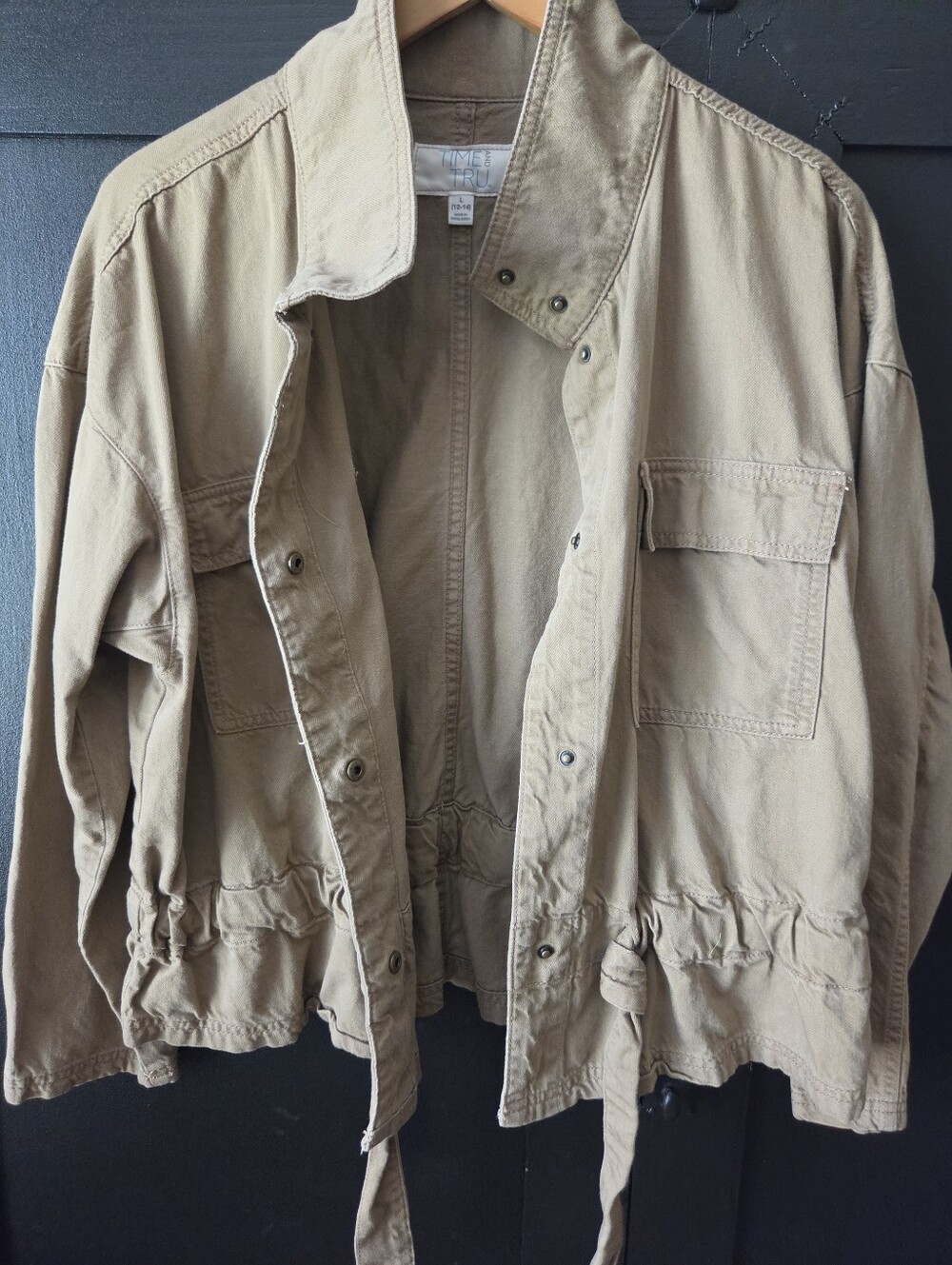 Time and Tru Women's Tan Utility Jacket ~ Size Large - Picture 9 of 9